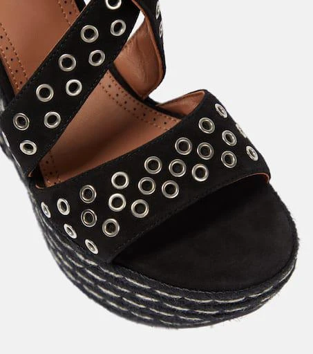 Alaïa Embellished suede wedge sandals 6