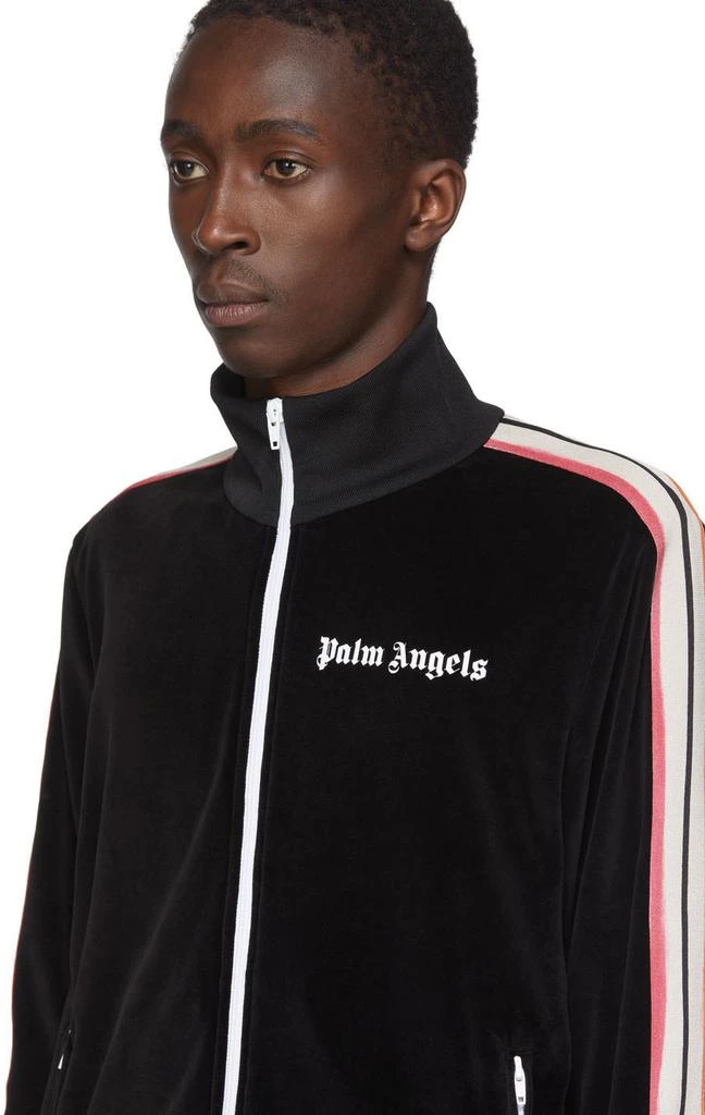 Palm Angels Black Chenille Track Jacket 4