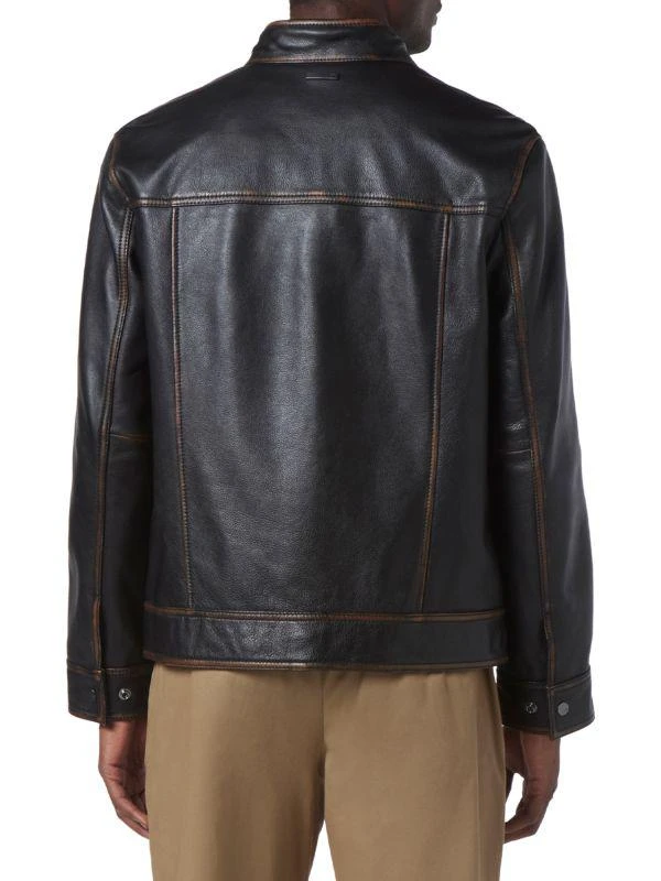 Andrew Marc Caruso Leather Racing Jacket 3