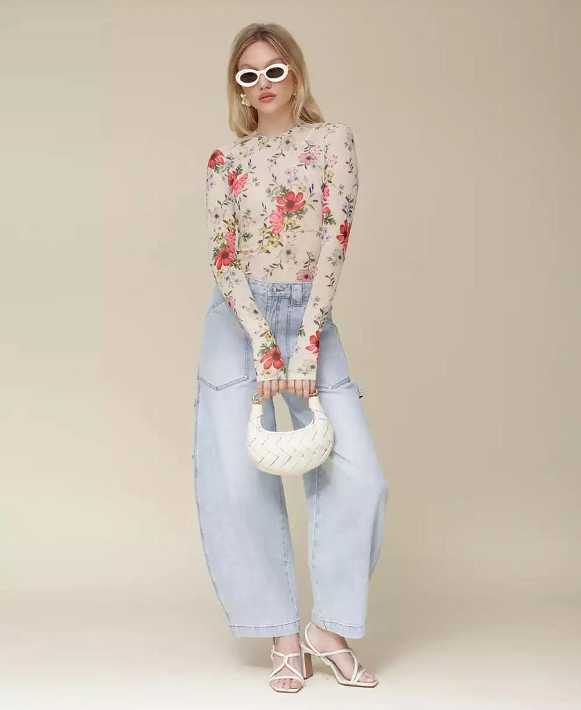 Avec Les Filles Women's High-Rise Barrel-Leg Jeans 5