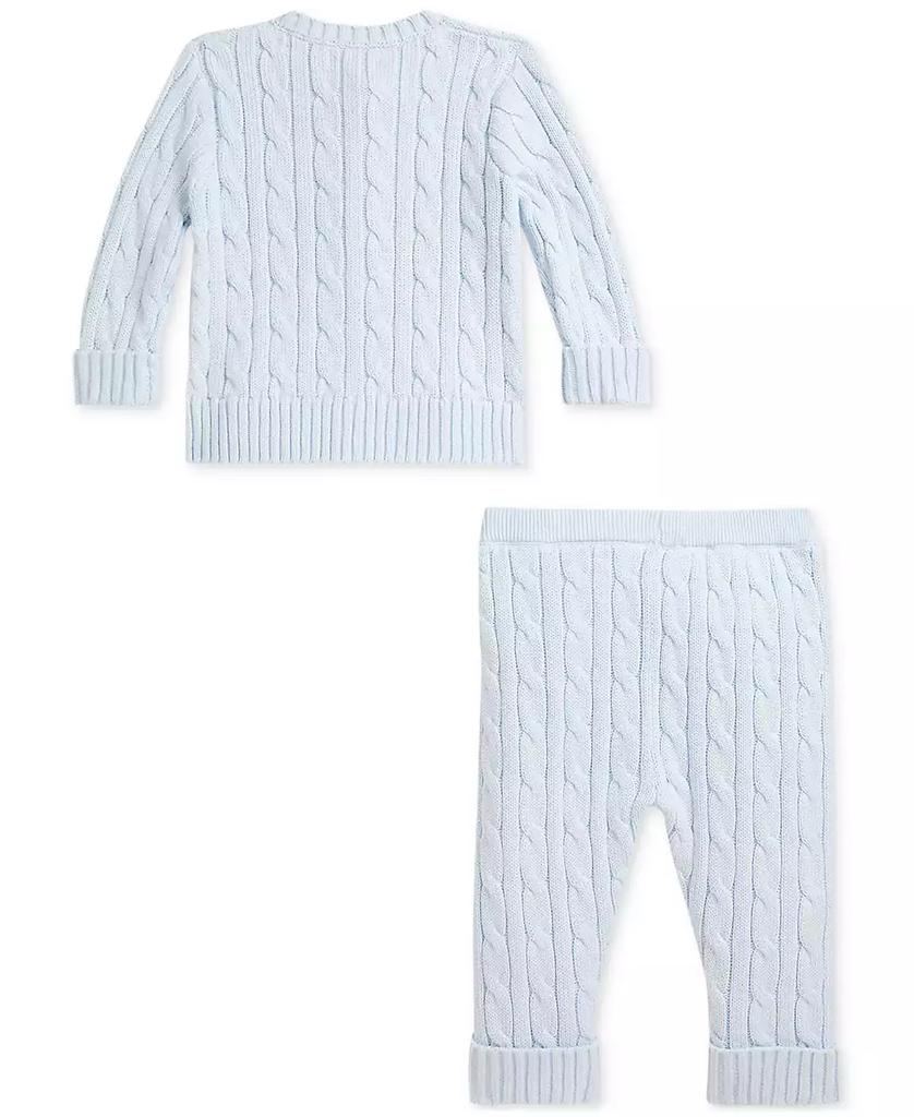 Ralph Lauren Baby Boys Cotton Cable-Knit Cardigan & Pants Set