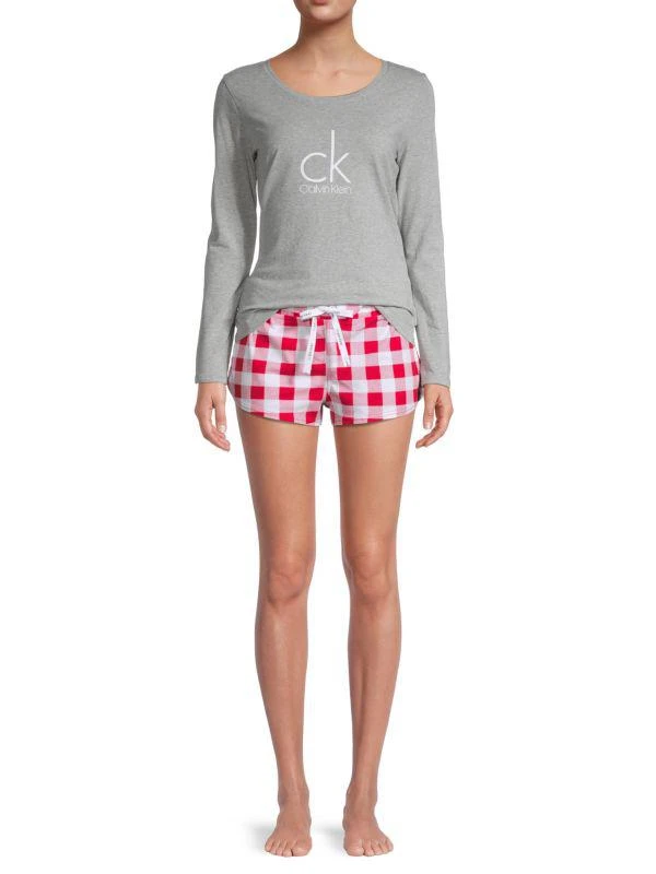 Calvin Klein ​3-Piece Logo T-Shirt, Pajama Shorts & Pants Set 3