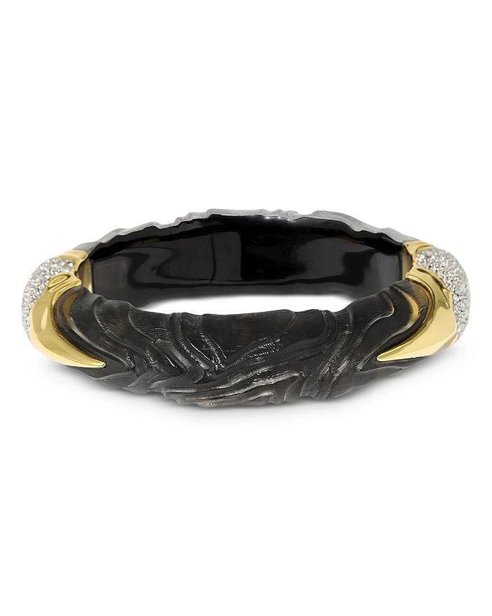 Alexis Bittar Madera Crystal & Jet Bangle Bracelet in 14K Gold Plated 1