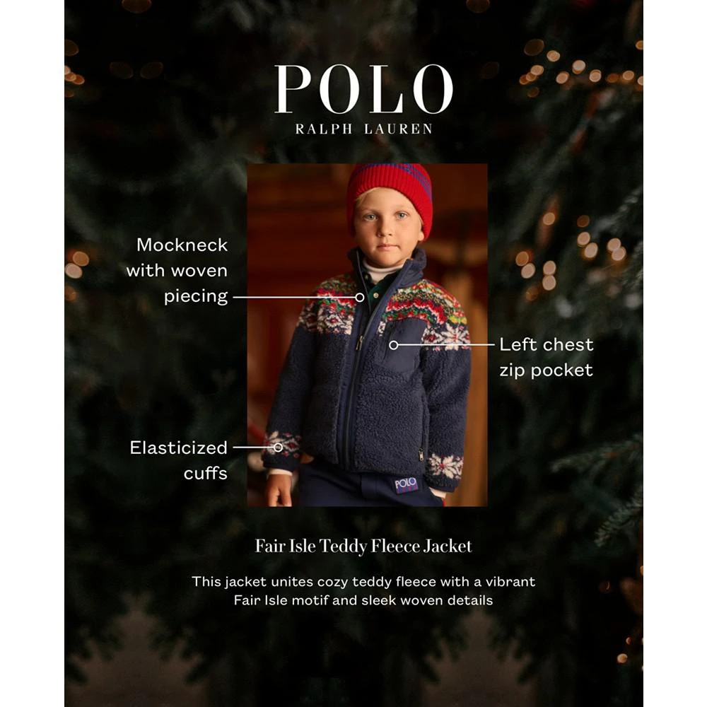 Polo Ralph Lauren Toddler and Little Boys Fair Isle Teddy Fleece Jacket 6