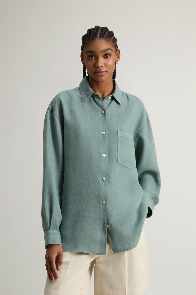Woolrich Garment-Dyed Pure Linen Shirt - Women - White