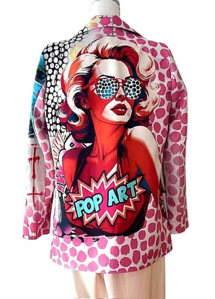LOOWIE Loowie - Women
s Italian Pop Art Print Blazer 3