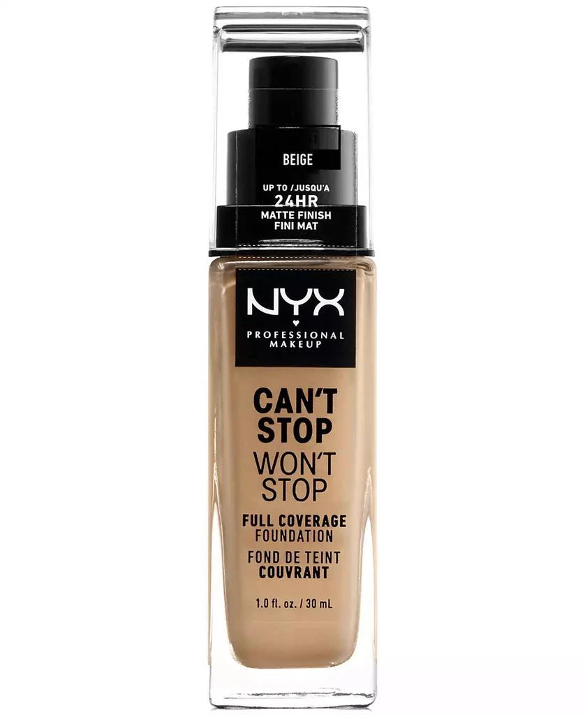 NYX Professional Makeup Can
t Stop Won
t Stop Full Coverage Foundation, 1-oz.
