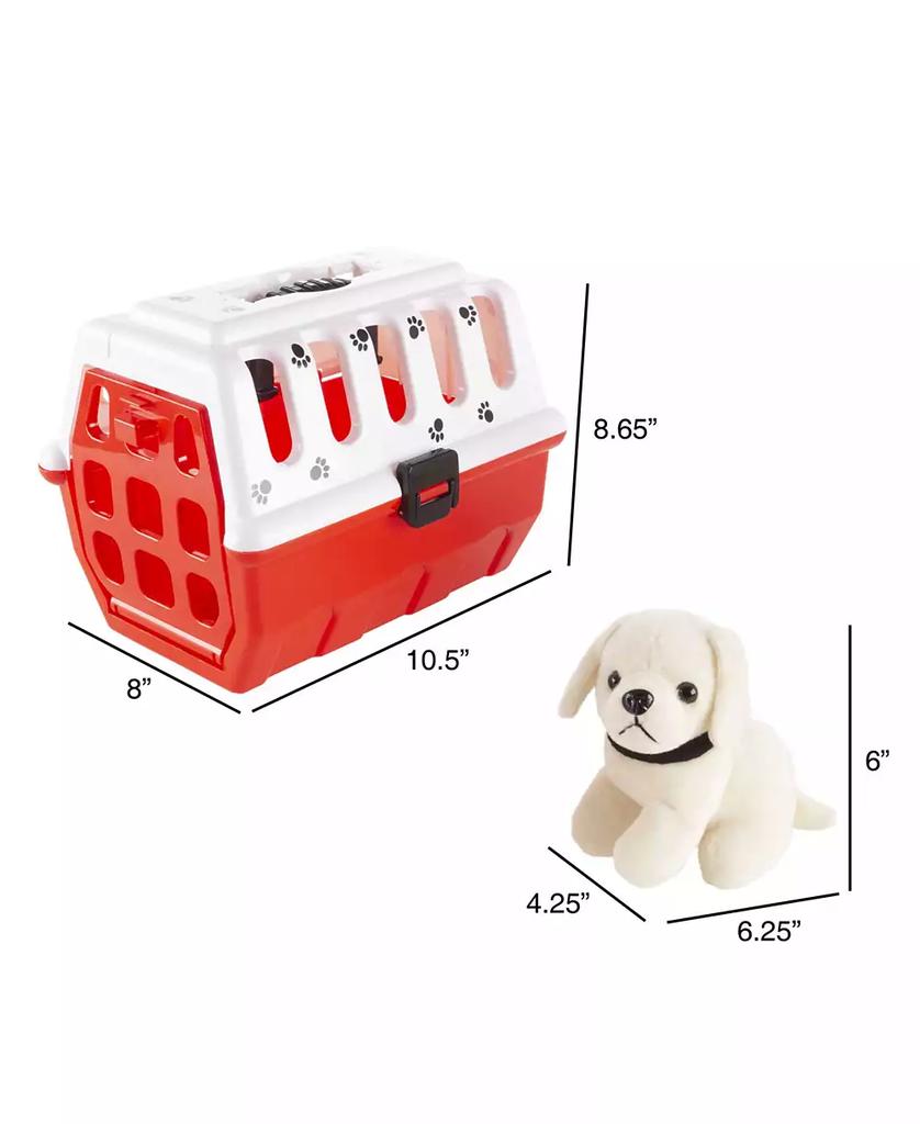 Trademark Global Hey Play Kids Veterinary Set With Animal Medical Supplies, Plush Dog And Carrier For Boys And Girls, 11 Piece