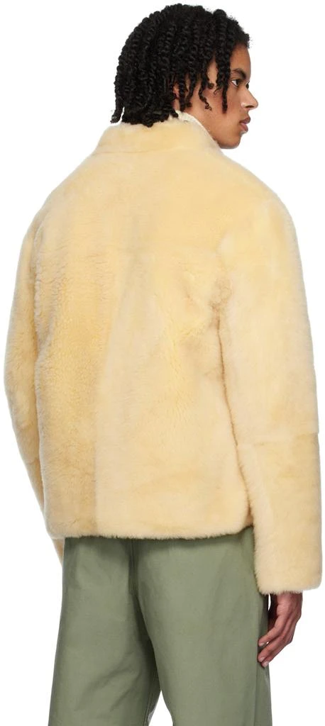 Jil Sander Beige Embossed Shearling Jacket 3
