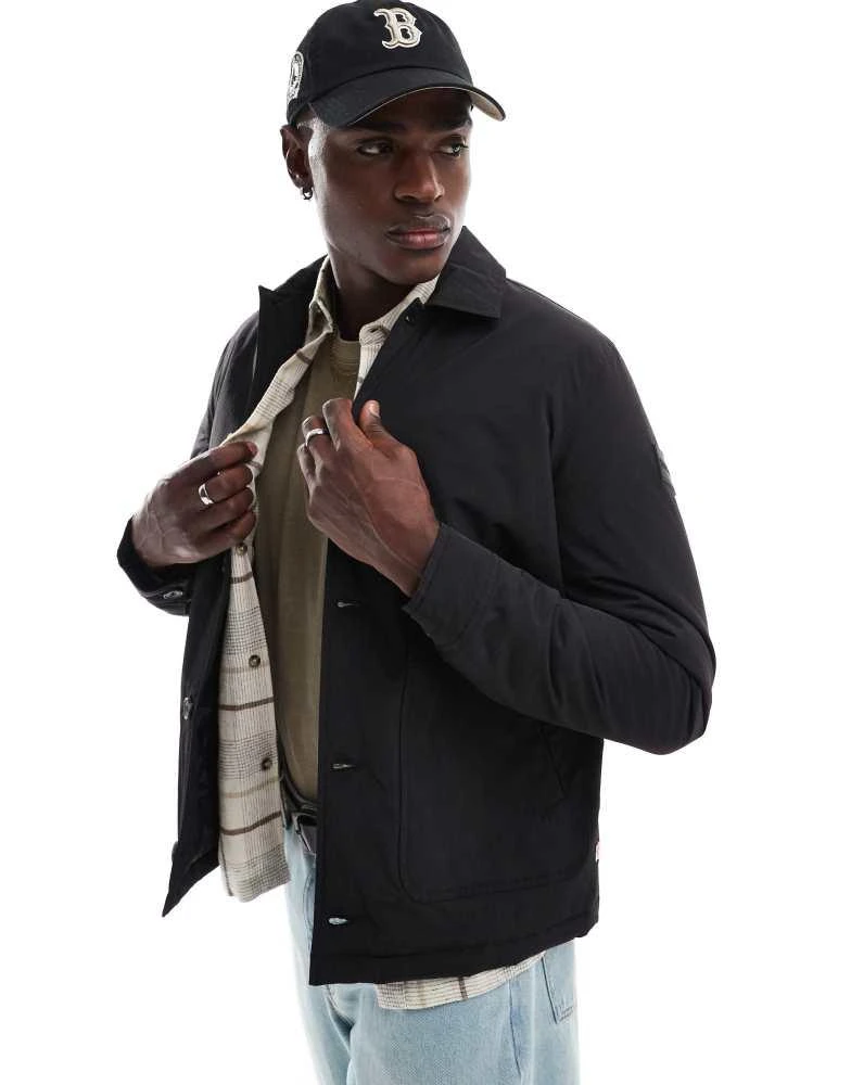 Farah Farah telex wadded overshirt jacket in black 1