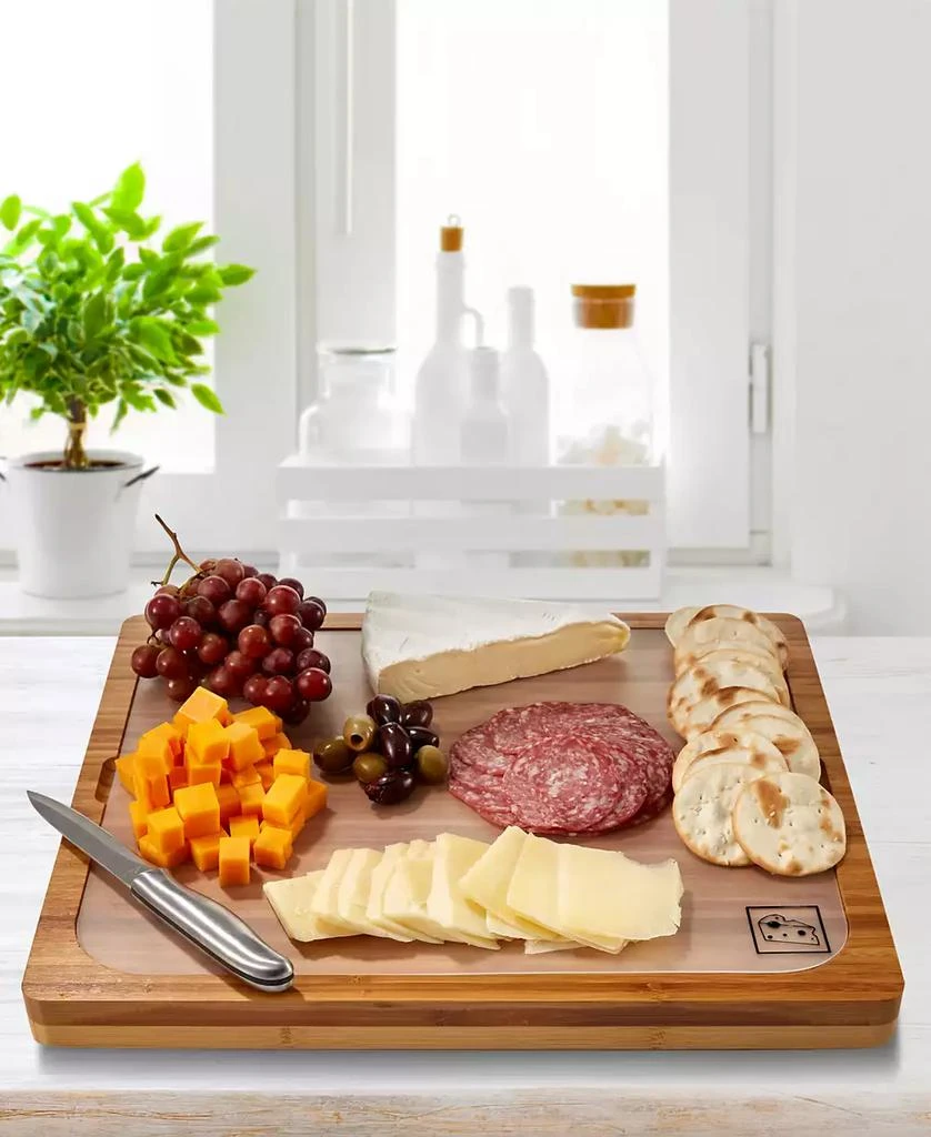 Seville Classics Bamboo Cutting Board & Flexible Food Mats Set 2