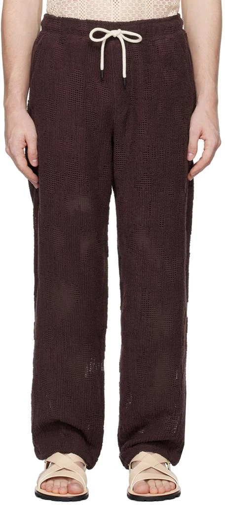 OAS Burgundy Ayora Crochet Sweatpants 1