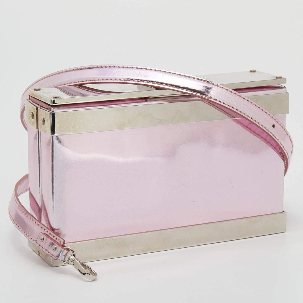 Giuseppe Zanotti Giuseppe Zanotti Metallic Pink Patent Leather And Metal Box Crossbody Bag 3