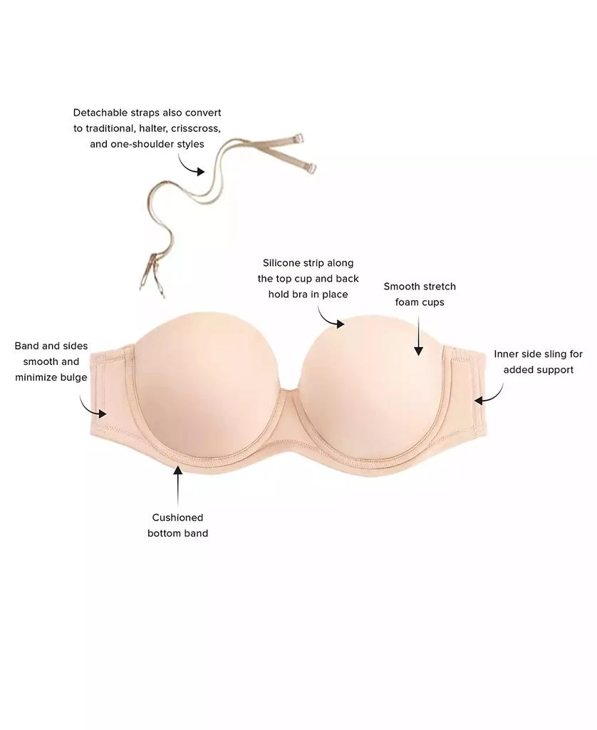 Wacoal Red Carpet Full Figure Underwire Strapless Bra 854119, Up To I Cup 7