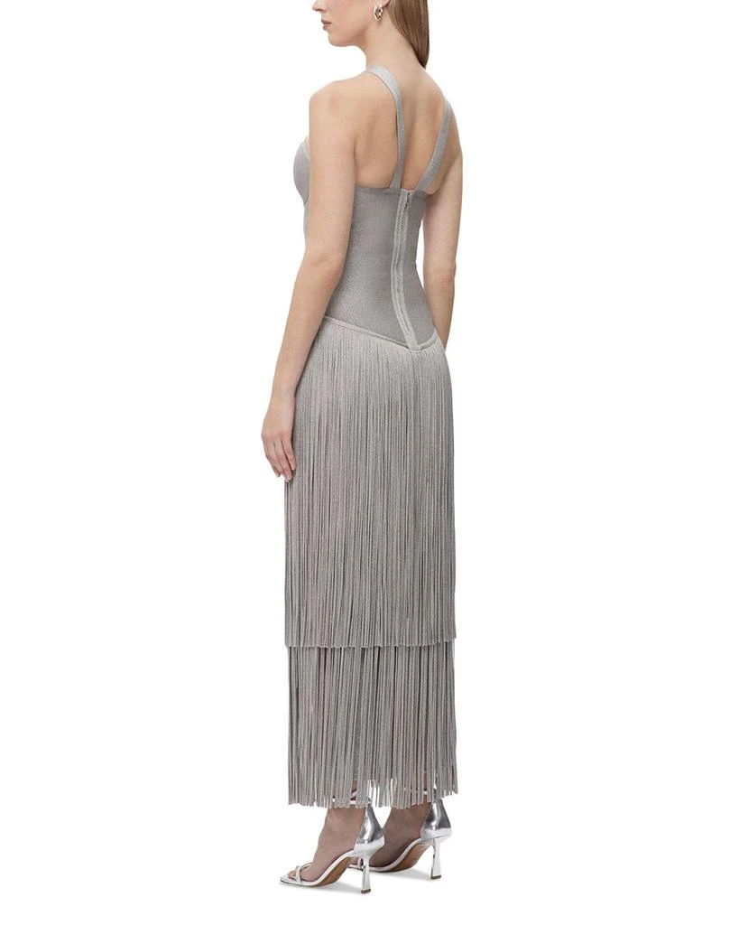 Herve Leger Kennedy Metallic Fringe Gown 4