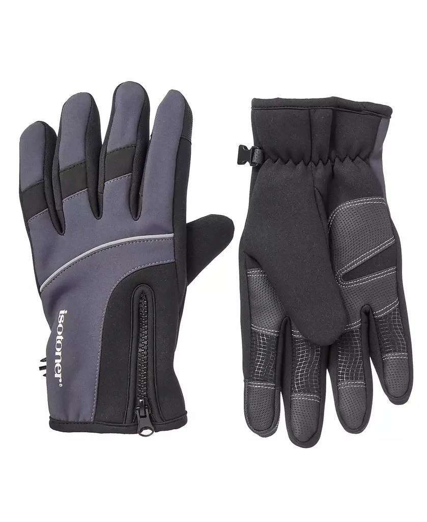 Isotoner Signature Men's Water Repellent Neoprene Sport Gloves with Zipper 2