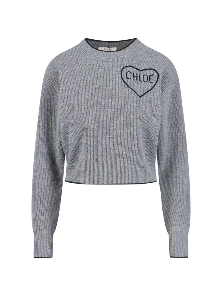 Chloé Chloé Logo Intarsia Knit Sweater from Cettire