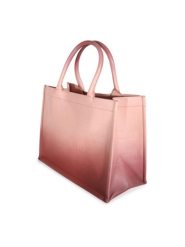 Dior Christian Dior Pink Gradient Leather Medium Book Tote