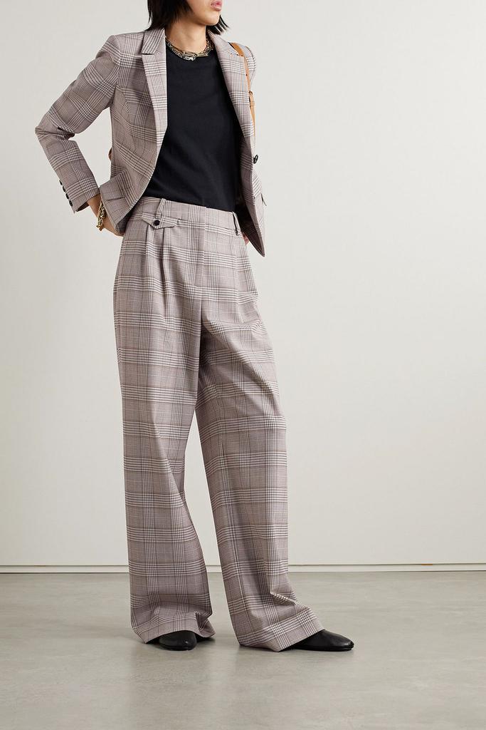 CO Pleated checked twill wide-leg pants