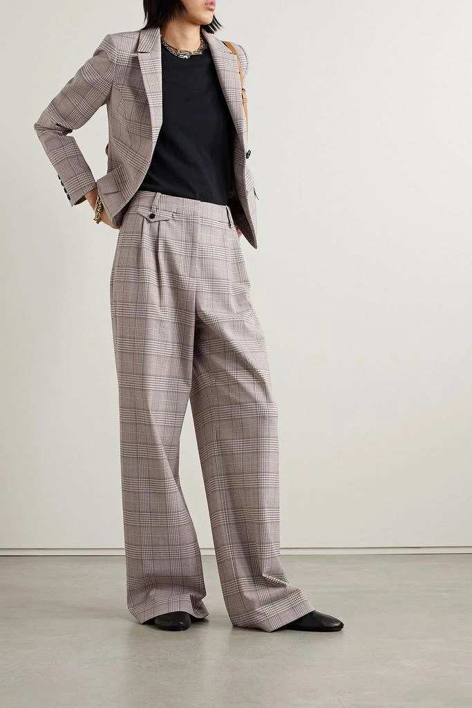 CO Pleated checked twill wide-leg pants 2