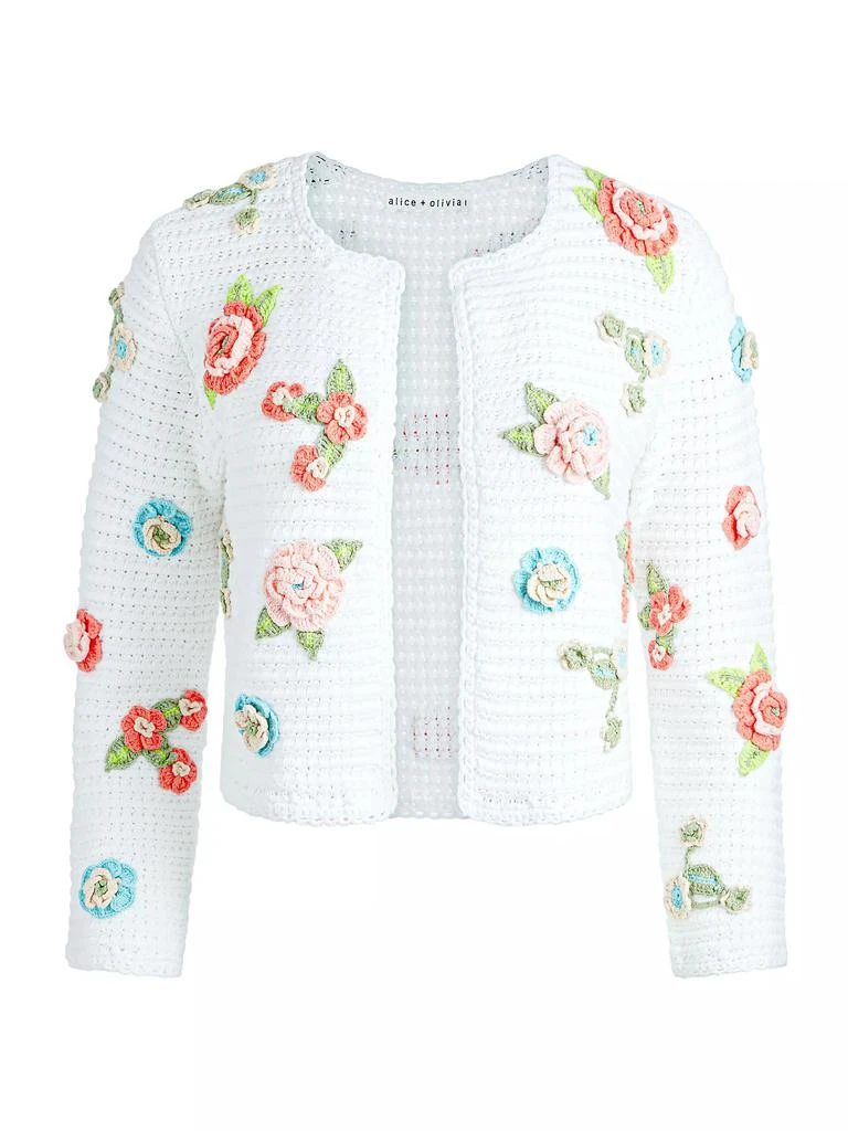 Alice + Olivia Anderson Floral Appliqué Cardi 1