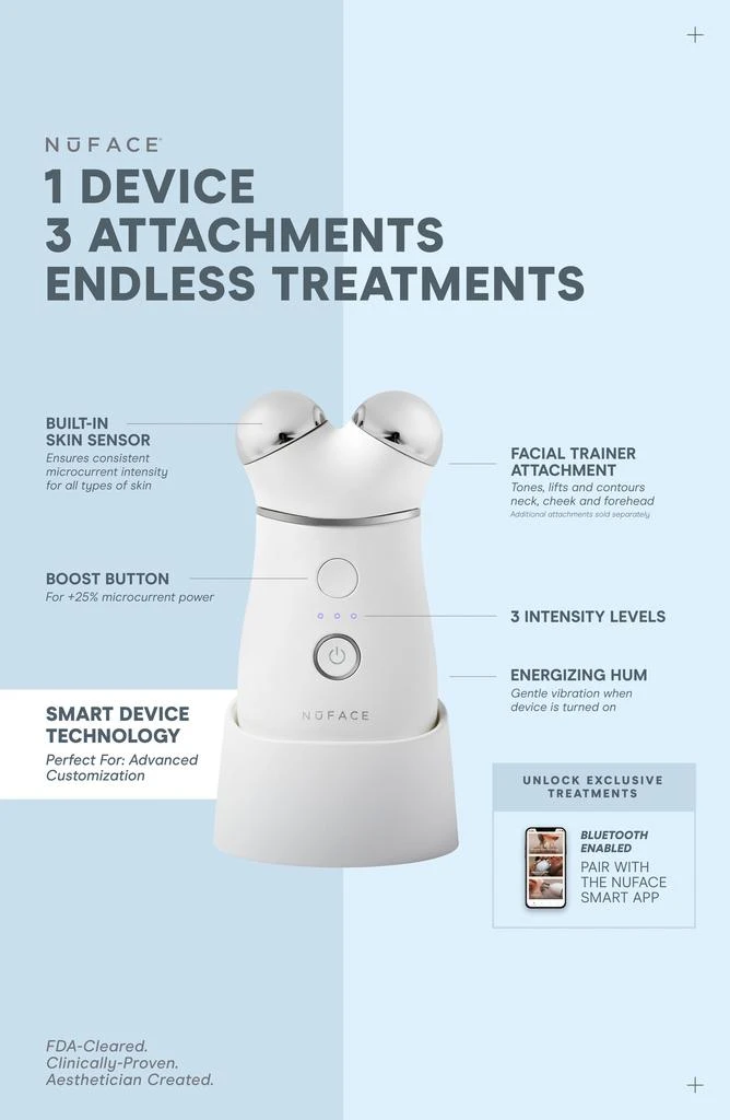 NuFACE<sup>®</sup> Trinity Smart Advanced Facial Toner Device Set - Sandy Rose - Refurbished 5