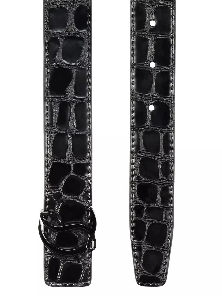 Christian Louboutin CL logo Croc-Embossed Leather Belt Size 75 Christian Louboutin | Accessories | Christian Louboutin Cl  main image 3
