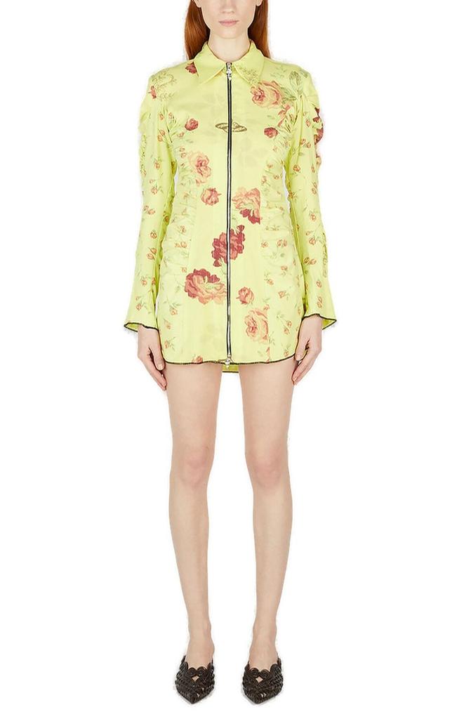 Rave Review Rave Review Embla Floral Printed Zipped Mini Dress
