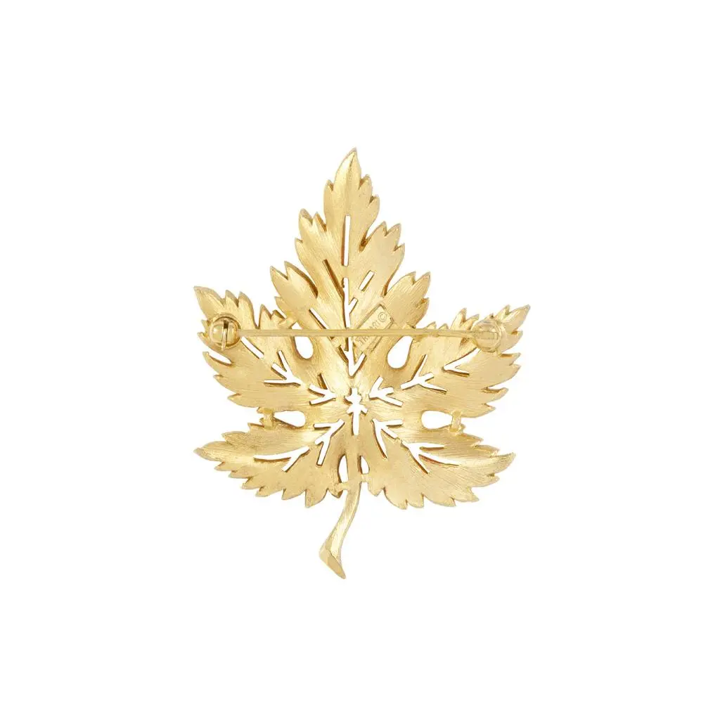 Susan Caplan Vintage 1960s vintage trifari leaf brooch 2