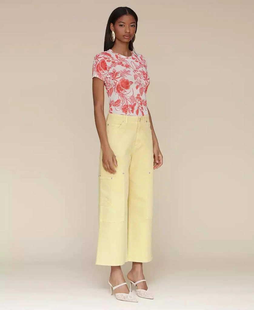 Avec Les Filles Women's High-Waist Cropped Carpenter Jeans 6
