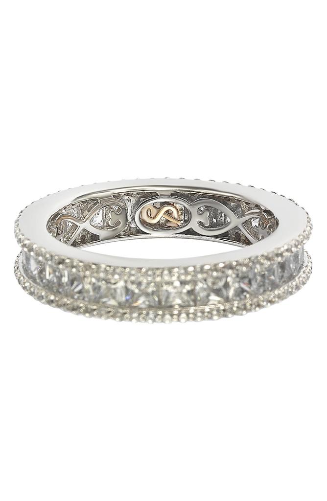 Suzy Levian Square Cut CZ Eternity Band Ring