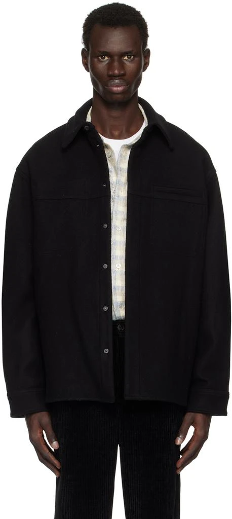 Solid Homme Black Melton Shirt 1