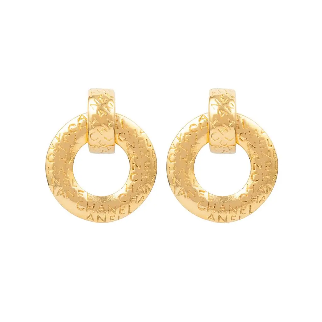 Susan Caplan Vintage 1980s vintage chanel door knocker clip-on earrings 1