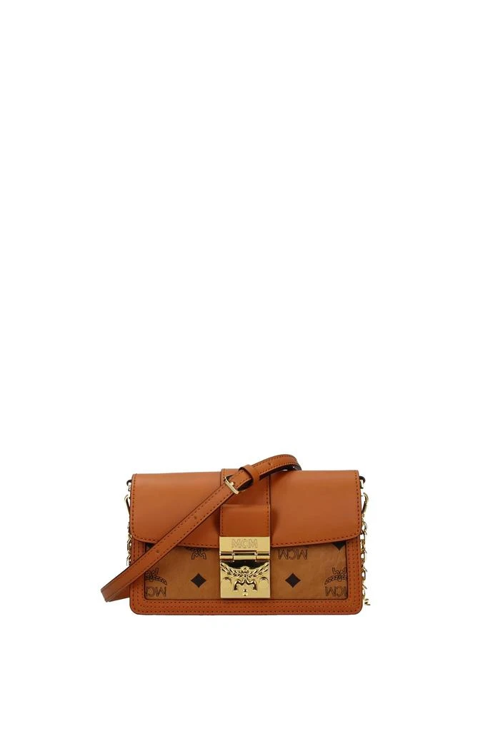 MCM Crossbody Bag Leather Brown Cognac 1