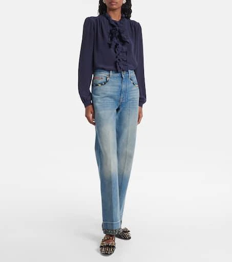 Valentino High-rise straight jeans 7