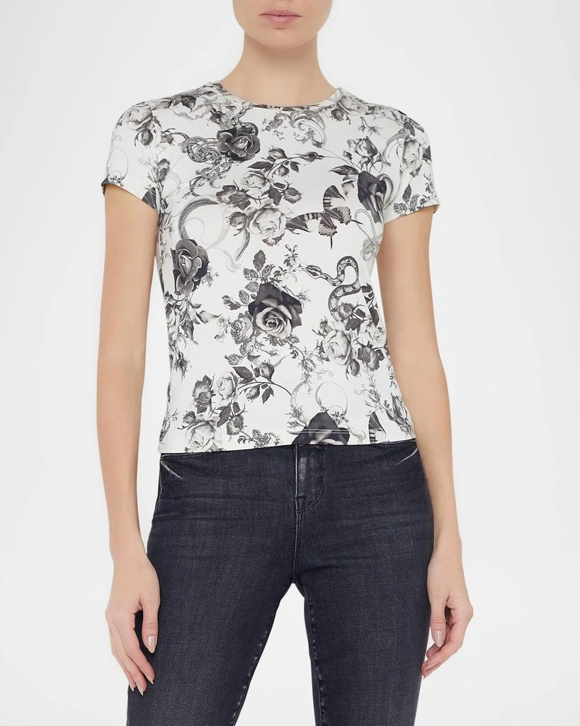 L'Agence Ressi Short-Sleeve Floral Baroque Tee 2