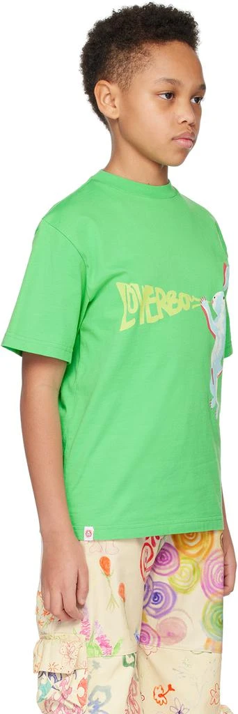Charles Jeffrey Loverboy Kids Green Printed T-Shirt 2