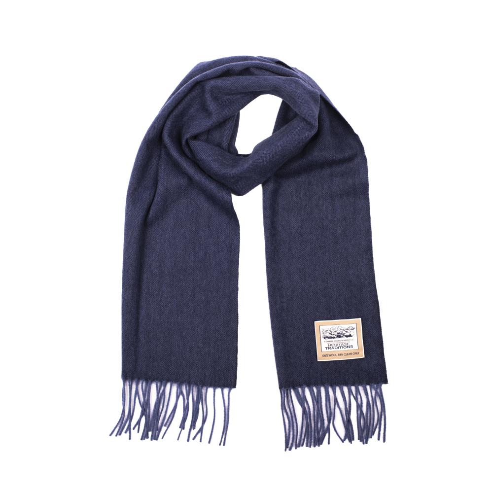 Heritage Heritage Navy Herringbone Woolen Scarf