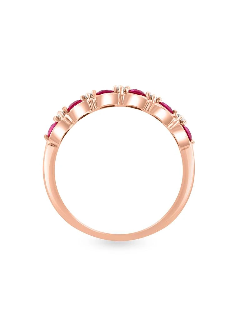 Effy ENY 14K Rose Goldplated Sterling Silver, Ruby 
0.04 TCW Diamond Ring 2