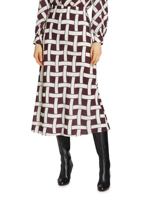 Alice by Temperley Heidi Basketweave Print Midi Skirt