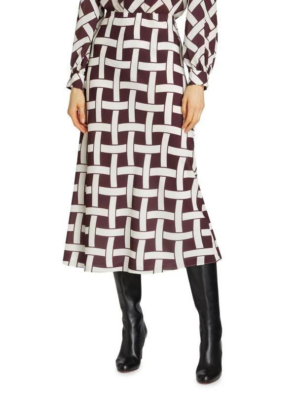 Alice by Temperley Heidi Basketweave Print Midi Skirt 1