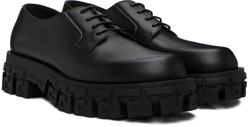 Versace Black Greek Key Derbys 4
