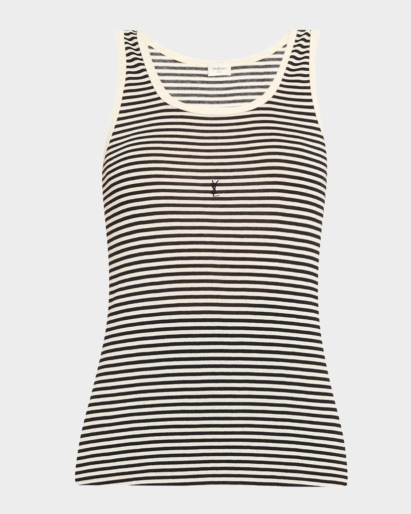 Yves Saint Laurent YSL Logo Striped Tank Top - Lingerie - Free