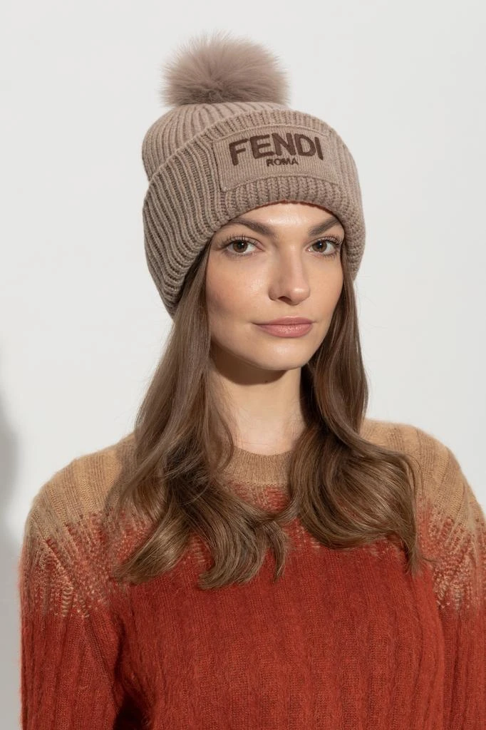 Fendi fox fur pom pom cap ss16 Fendi Hat with a fur pompom | Women main image 4