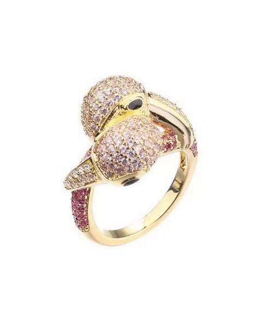Noir Pink Cubic Zirconia Flamingo Ring