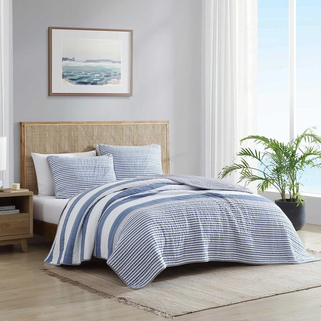 Nautica Fairwater Blue King Quilt & Sham Set 1