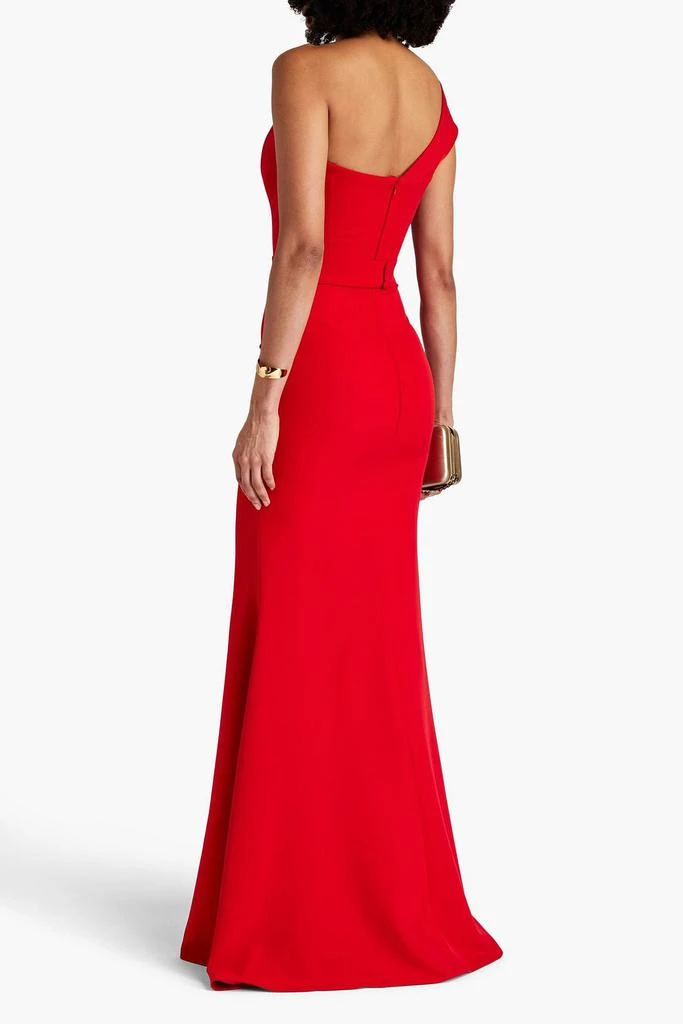 rhea costa one shoulder dress RHEA COSTA One-shoulder draped crepe gown
