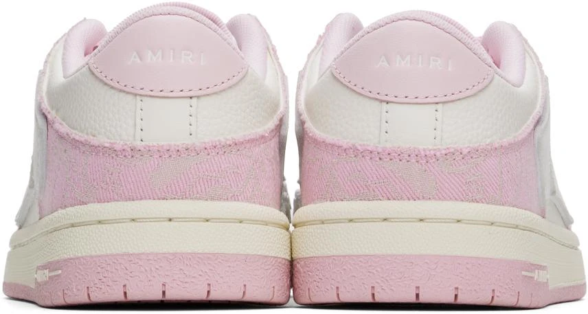 AMIRI Pink & White Bandana Denim Skel Top Low Sneakers 2