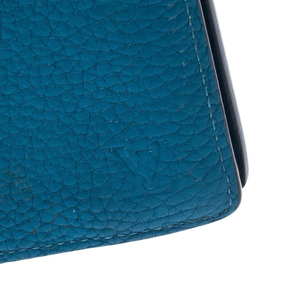 Louis Vuitton Louis Vuitton Blue Taurillon Leather Brazza Wallet 8