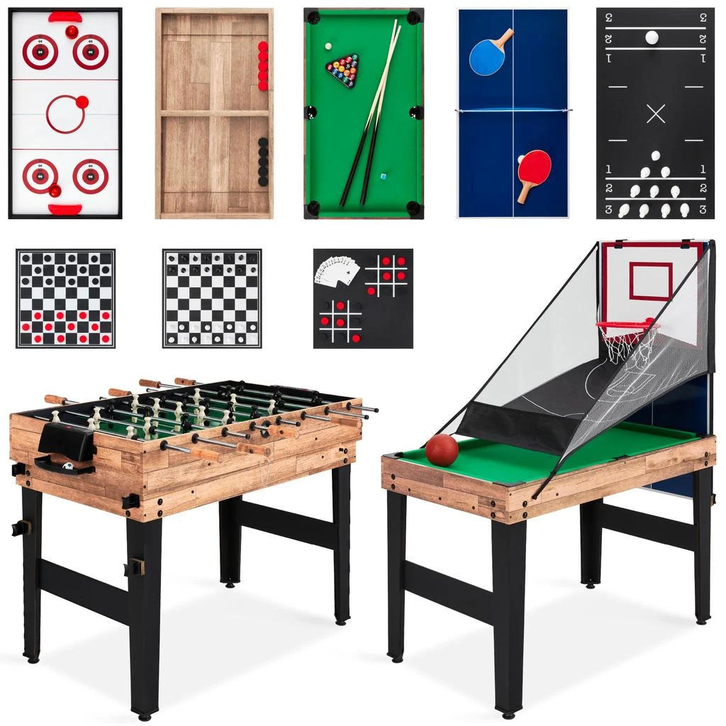 Best Choice Products 13-in-1 Combo Game Table Set w/ Ping Pong, Foosball, Basketball, Air Hockey, Archery 7